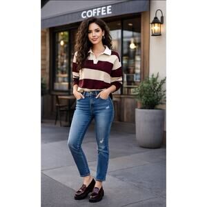 Mother The Looker Crop In Graffiti Girl Wash Distressed Jeans Women’s 28 - Blue